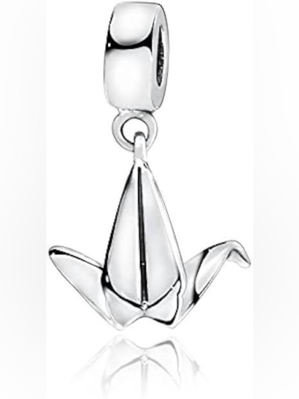 Retired Pandora Sterling Silver Origami Crane Dangle Charm